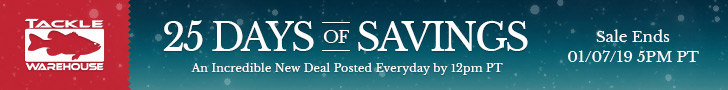 TW 25 Days of Bass Fishing Tackle Savings